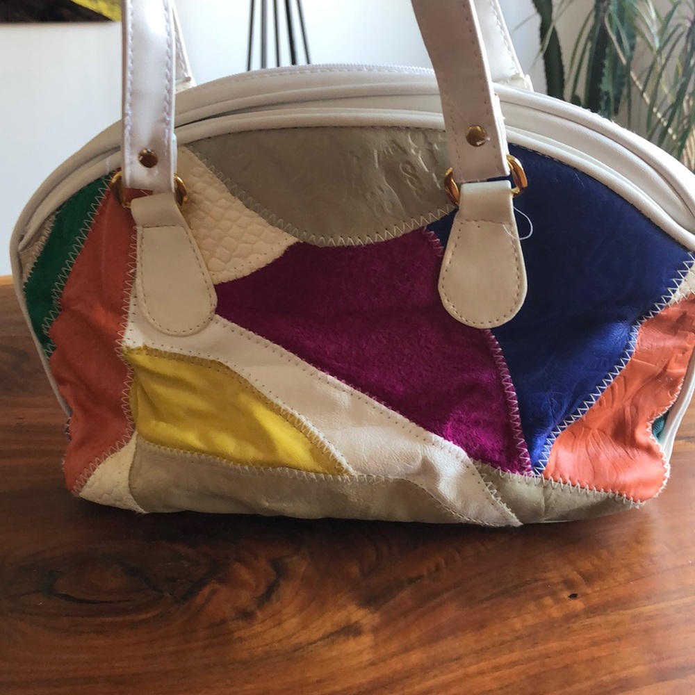 Vintage Leather Patchwork Bag - image 2
